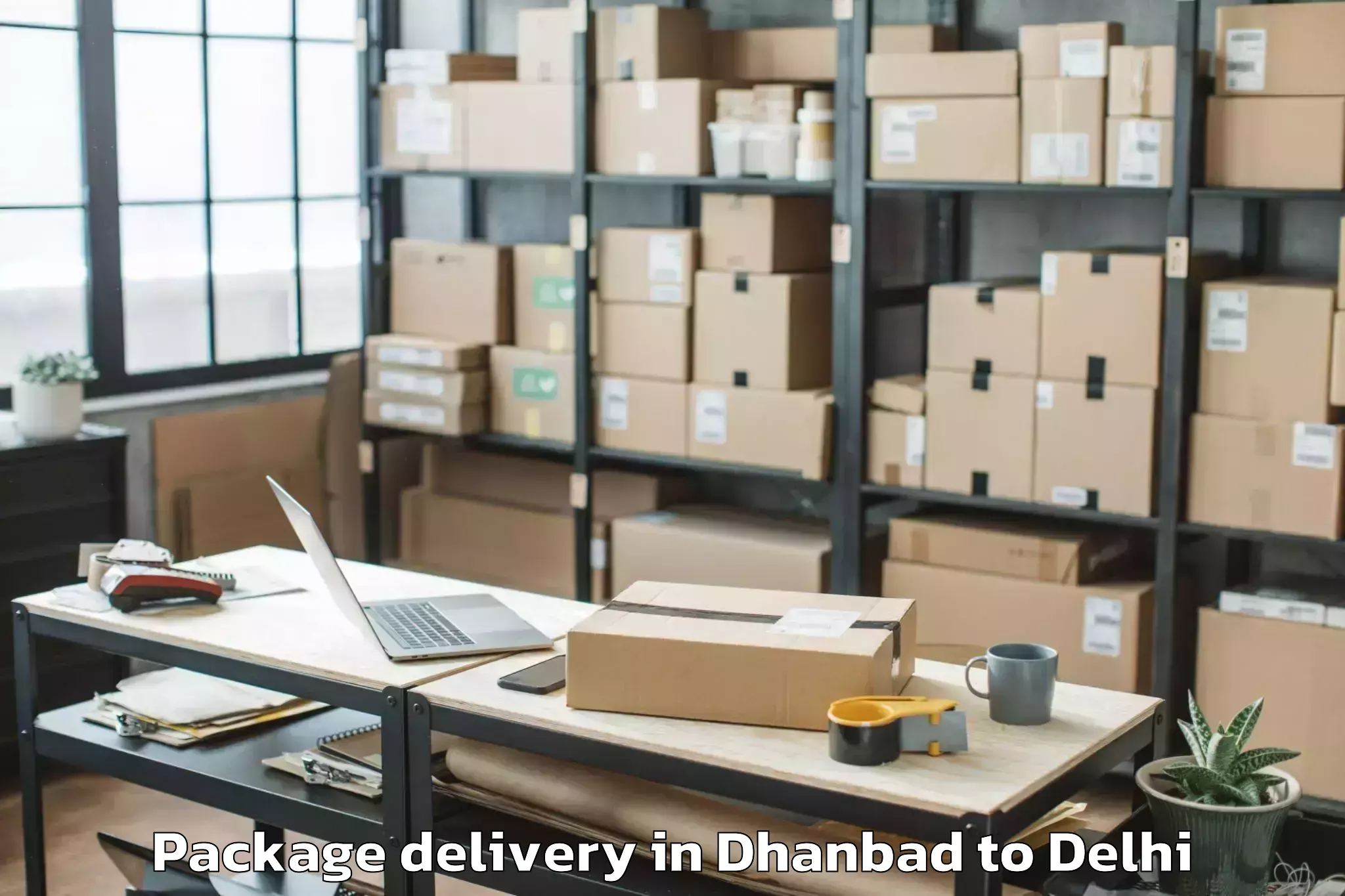 Book Dhanbad to Select Citywalk Mall Package Delivery Online